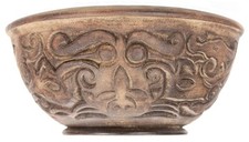 Vintage Carved Wooden Indonesian Dayak Bowl Borneo Lizard Ethnographic Carving