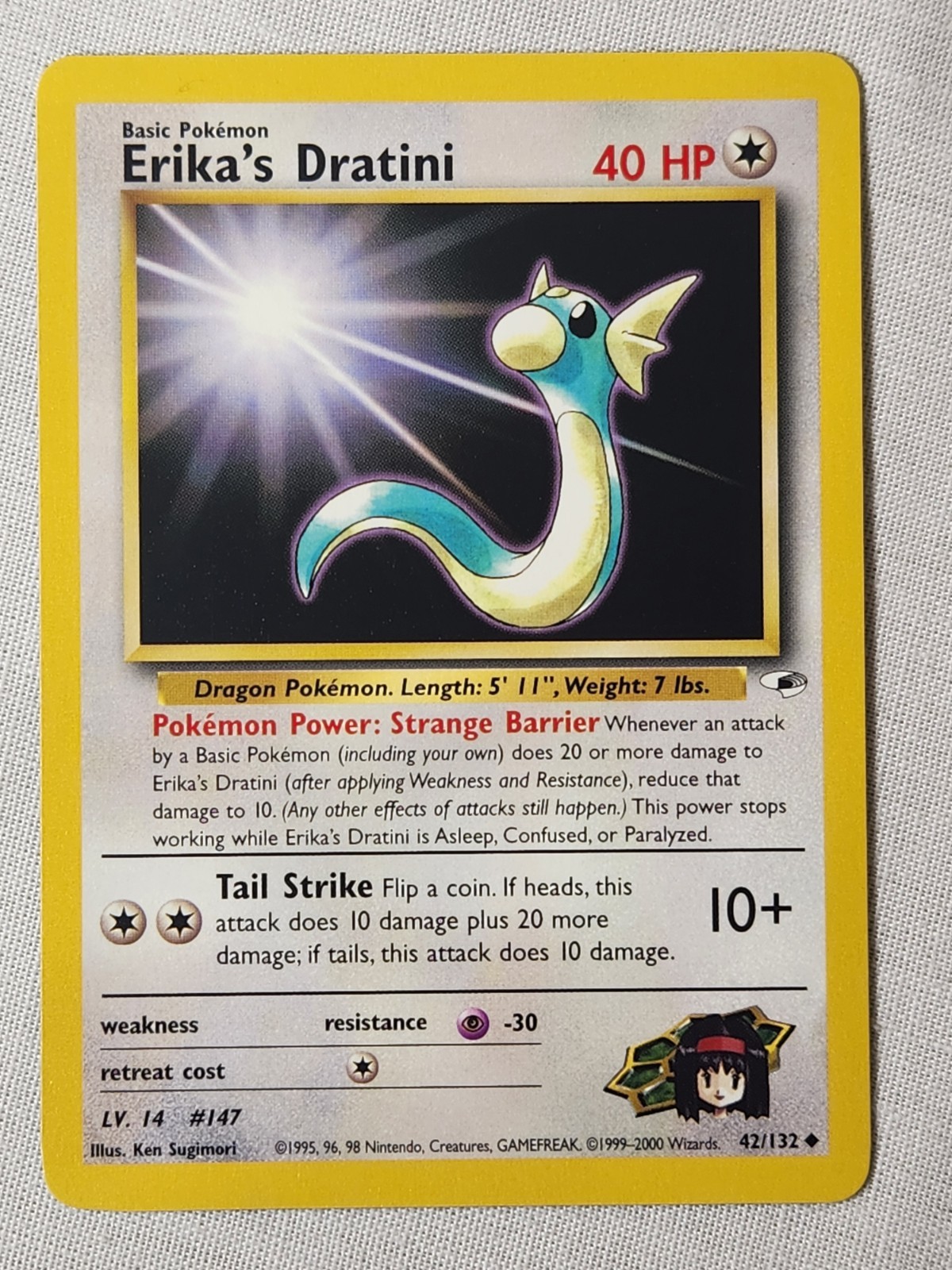 NM Erika's Dratini - Non-Holo #42 Gym Heroes Pokemon TCG