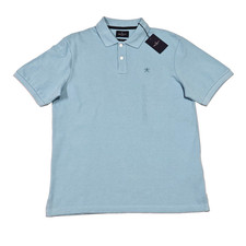 Hackett Short Sleeve Polo Tshirt Shirt Logo Acqua Blue Slim Fit Large
