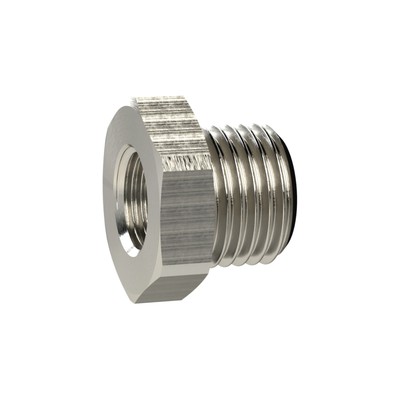 Riegler Reduziernippel kurz G 1/4 a. G 1/8 i. SW 17 Messing vern.