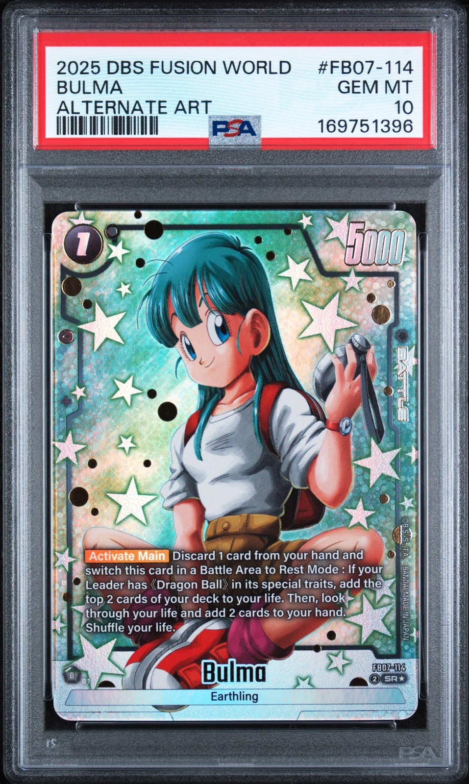 2025 DRAGON BALL SUPER CARD GAME FUSION WORLD WISH FOR SHENRON BULMA PSA 10 view 1