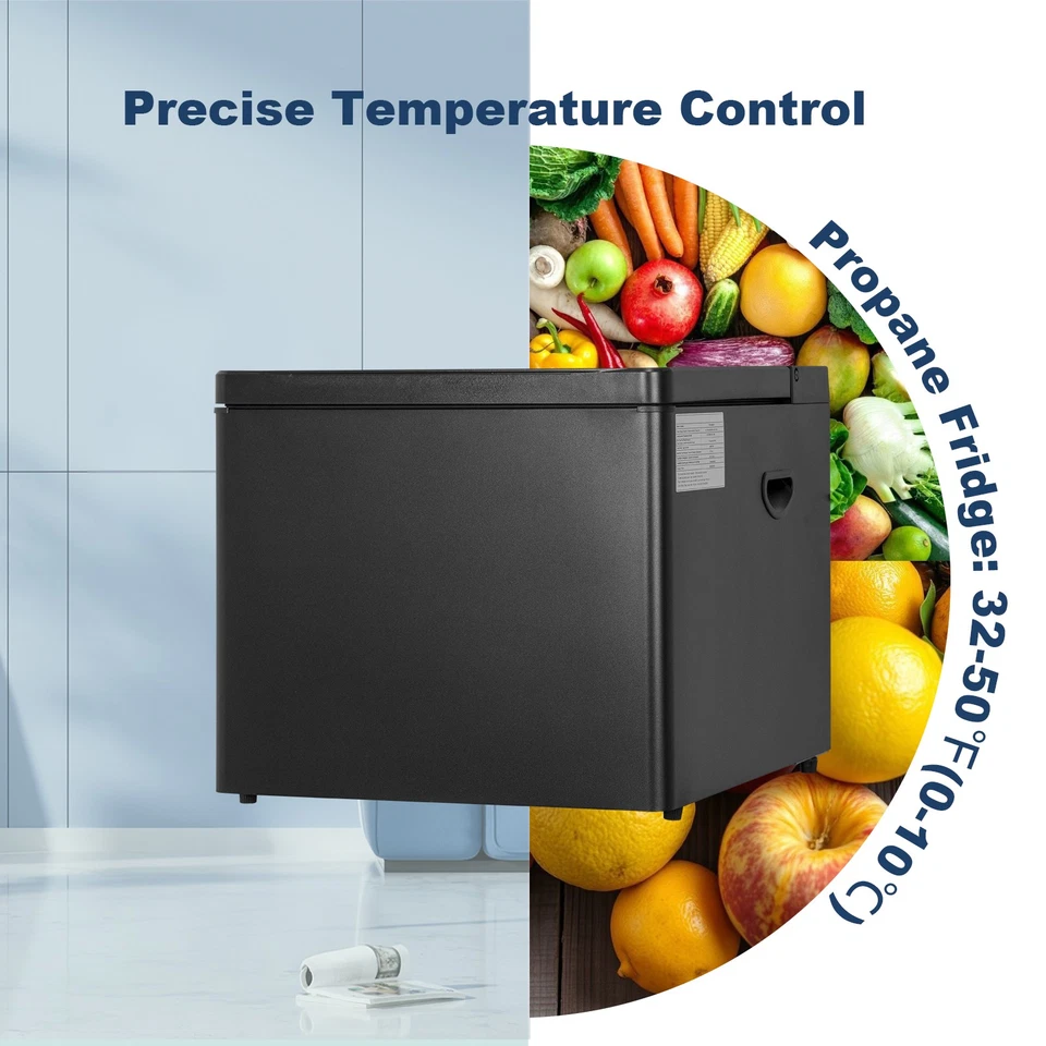 Gas Fridge Propane Refrigerator RV Cooler Dorm Freestanding AC/DC 1.6 Cu.ft - Image 2 of 4