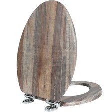 Angol Shiold Elongated Toilet Seat Molded Wood Toilet Seat with Quietly Close...