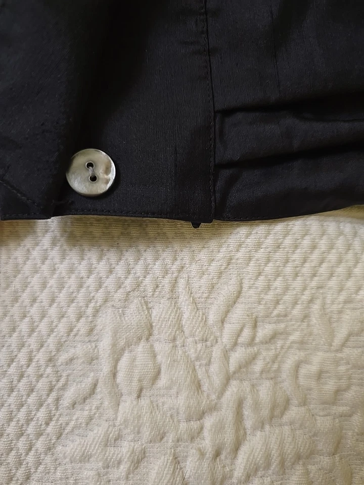 Kate Hill 100% 真丝黑色裹身衬衫 - 8 码优雅晚装上衣 — 第 4/4 张图片