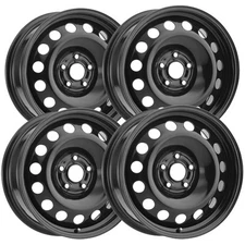 (Set of 4) Vision SW60 Steel Mod 16x6.5 5x4.5" +39mm Matte Black Wheels Rims