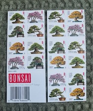 Book Of 20 Unused Forever First Class Bonsai Garden Trees Postage Stamps
