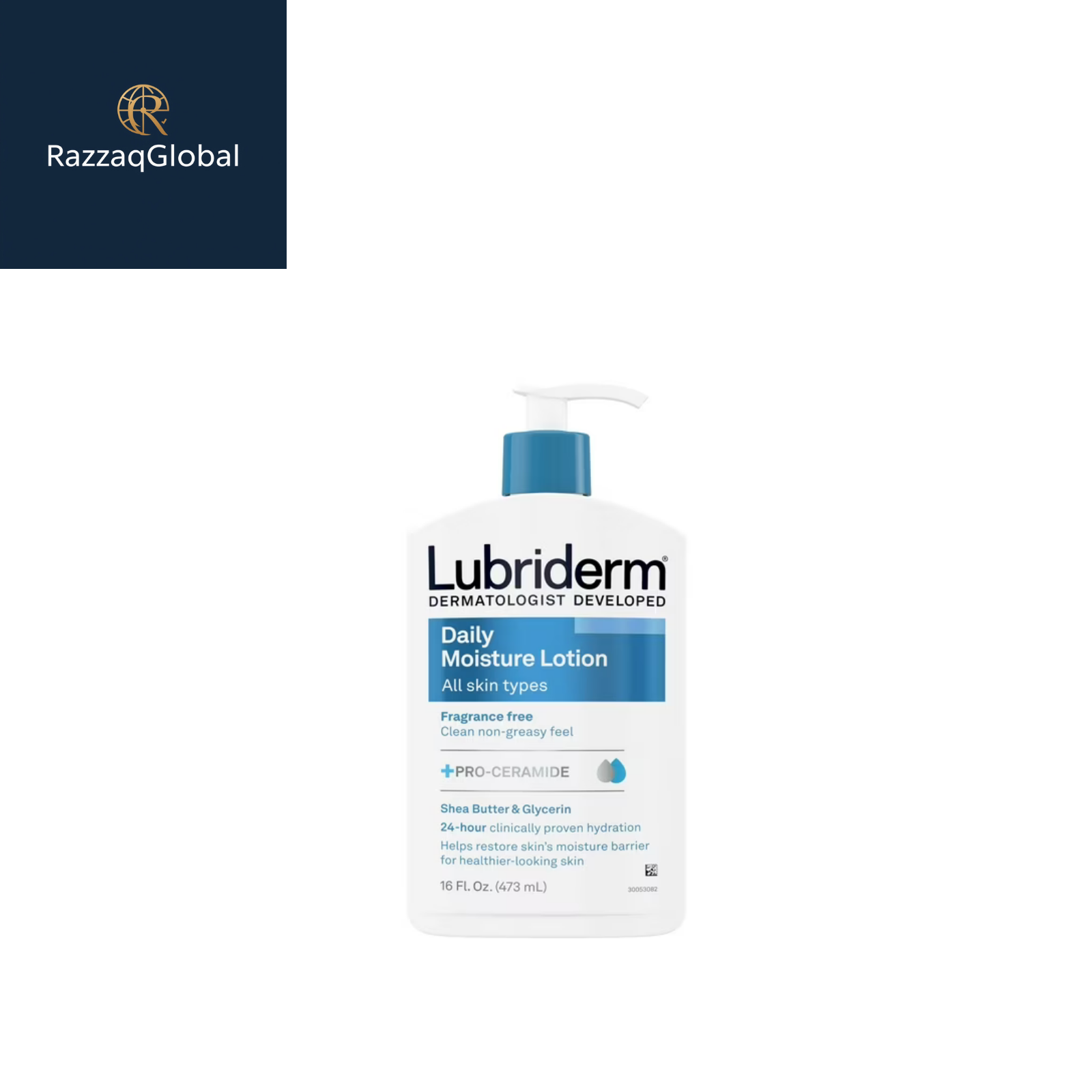 Lubriderm Daily Moisture Full Body Lotion, Fragrance-Free Moisturizer, 16 oz