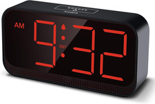 Battery Operated Alarm Clock for Bedroom Travel with Large Numbers