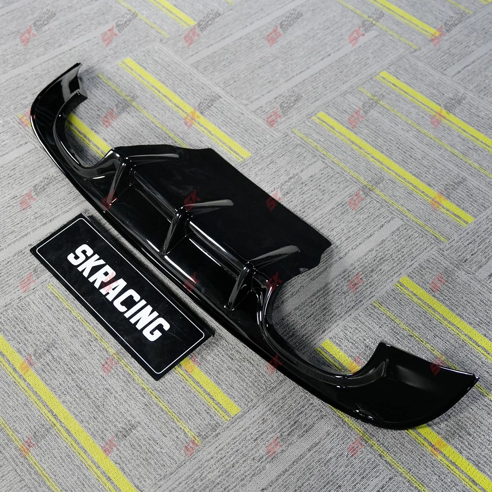 Compatível com 2016-2019 Jaguar XF forjado/fibra de carbono/preto para-choque traseiro difusor labial - Imagem 3 de 4