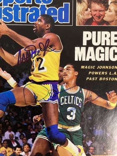 Magic Johnson Signed Sports Illustrated Mag Dennis Johnson Auto 2/23/87 PSA/DNA - Picture 2 of 9