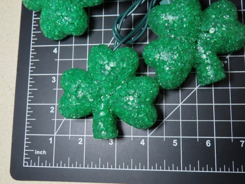 Melted Plastic Popcorn Shamrock Covers Mini Light Set St Patricks Day C1883 - Picture 5 of 5