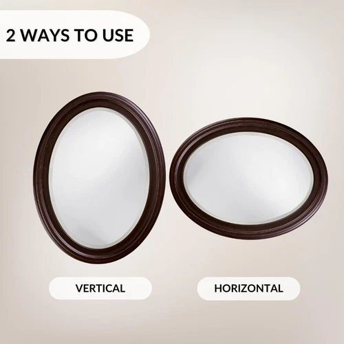 Howard Elliott George Oval Oil Rubbed Bronze all Mirror Oval Bevelled Hanging - Picture 4 of 5