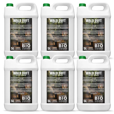 DTPSOFT 30L Bioethanol WALDGERUCH Tischkamin Ethanolkamin Kaminethanol 6 x 5 liter