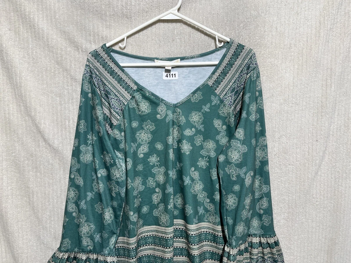 Suzanne Betro Weekend Women s Long Sleeve Top XL V Neck Floral