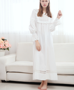 sleepwear nightgown sleeves linen chic lace cotton womens dress
