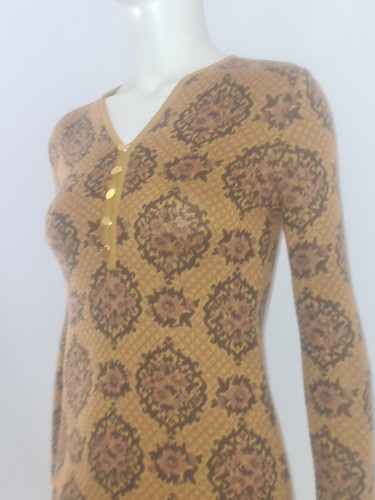 PINKY & DIANNE (S) Brown Knitted Dress UK 8 10 EU 36 38 Button Jumper Cosy Body - Picture 13 of 18