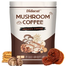 NEW Organic 6 in 1 Mushroom Coffee Powder, 30 Servings, 6.35oz - No odor