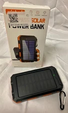 Solarbank ~ Compass Solar Power Bank, Flashlight, Universal, NEW(Opened Bx)