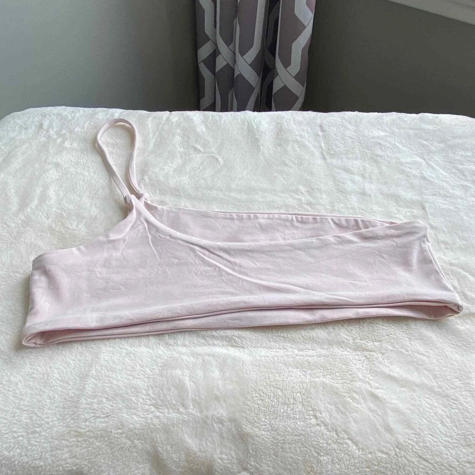 New! Free People x Toast Signature One-Shoulder Bikini Top Size L Pink 14759 — 第 2/4 张图片