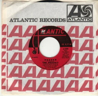 THE RASCALS - HEAVEN - ORIGINAL ATLANTIC RECORDS 45 - GREAT SHAPE ...