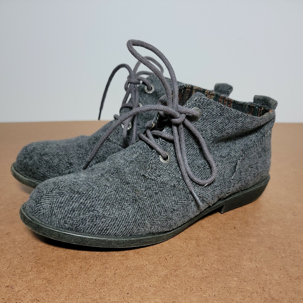 Blowfish Mens Size 10 Gray Wool Ankle Lace Up Chukka Shoes/Boots