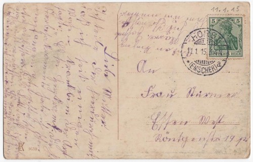 alte Ak Gelsenkirchen Horst Emscher, Rathaus, gelaufen 1915 - Bild 2 von 2