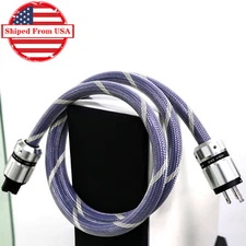 10AWG OFC Pure Copper with 3Prong US Plug IEC Adapter Hi-Fi Power Supply Cable
