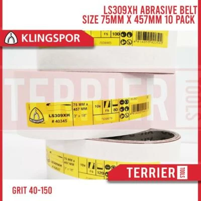Sanding Belts 75 x 457 mm KLINGSPOR Abrasive Belt Grit 40-150