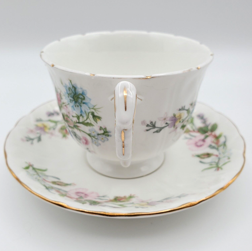 VTG Aynsley Wild Tudor Tea Cup & Saucer Multicolor Floral Gold Trim Cottage - Picture 2 of 8