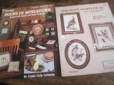 CROSS STITCH PATTERN LOT OF 2 BKS-DUCKS IN MINIATURE&WILDLIFE SAMPLER III