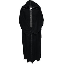 Super Soft High Quality Cashmere Wool Blend Black Moroccan Thobe Jubba Djellaba