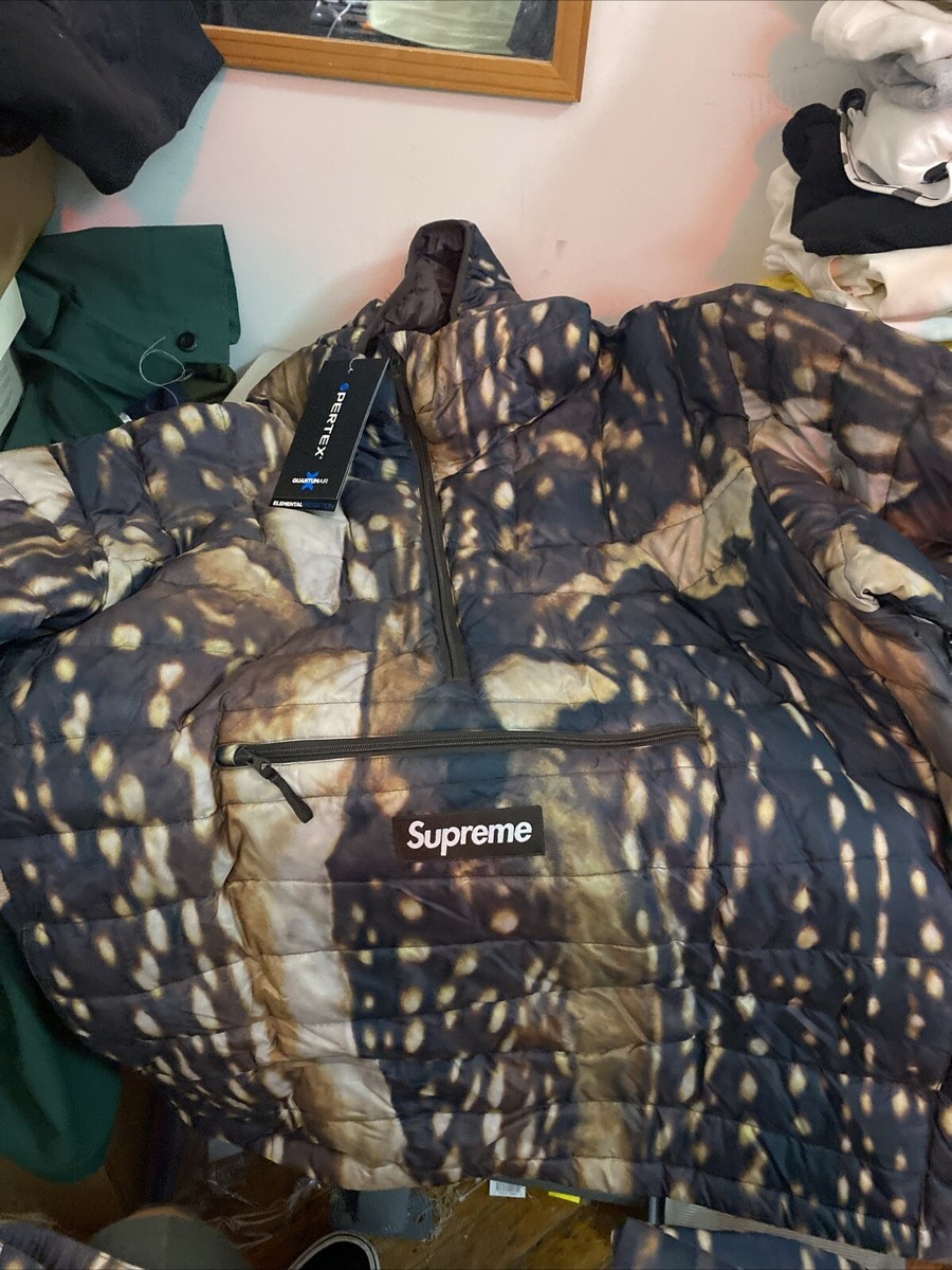 SUPREME MICRO DOWN HALF ZIP HOODED PULLOVER (DEER) SIZE SUPREME MICRO DOWN HALF ZIP HOODED PULLOVER (DEER) SIZE