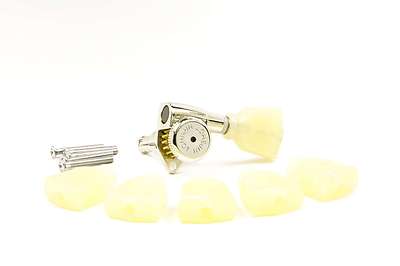 Genuine Hipshot Pearloid A04 Tuner Buttons, Set of 6, Fits Hipshot, most Grover