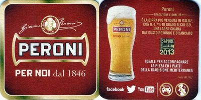 Peroni Mat Coaster beer mat of Peroni Nastro Azzurro Birra. Per noi dal 1846 ...