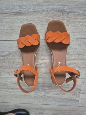 Schuhe Pumps High Heels Sandaletten orange Gr. 39 - NEU