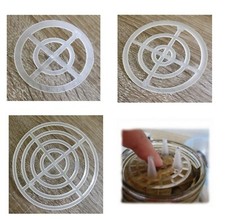 PRESSELLI BARATTOLI CONSERVE PLASTICA CON PIEDINI PRESSINO GRIGLIA SALVAPRODOTTO