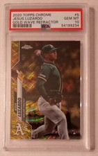2020 Topps Chrome Jesus Luzardo Gold Wave Refractor/50 Rookie PSA 10 GEM MT