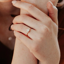 Wedding Ring with 1.55 Ct IGI Lab Created Round Diamond 14K Yellow Gold E F VS