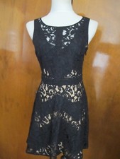 Bebe women’s fabric mesh cotton black evening lined dress size 6 