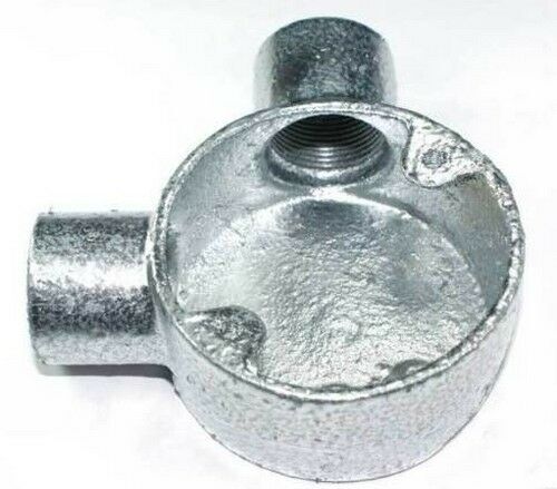 10 X DETA TTE CONDUIT ANGLE BOX MALLEABLE GALVANISED 25MM DT25125G BOX OF 10