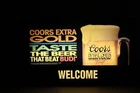 Vintage Coors Extra Gold Beer Light Up Sign Read Description