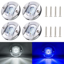 2/4Pcs Marine Boat LED Deck Courtesy Lights Waterproof White Stern Transom Lamp