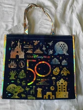 New Disney World 50th Anniversary Celebration Reusable Tote Bag Large 18 x 17 in