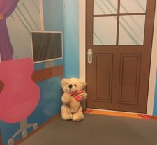 Vintage Tiny Jointed Teddy Bear Plush Stuffed Animal Toy Tan With Red Ribbon 