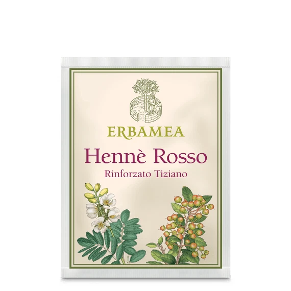Erbamea Hennè Rosso Rinforzato Tiziano 1000 g Tintura per capelli 10 Buste 100 g