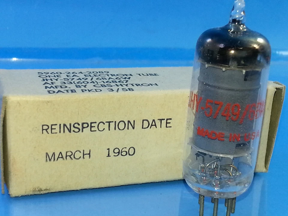 TUBO CBS HYTRON 5749 6BA6 W EF93 CV454 SUPER DULCE ÚNICO NUEVO EN CAJA ORIGINAL Foto 2 de 4