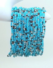 B149 blue multi color Handmade glass seed Beaded stretch fashion Bracelets