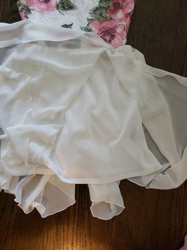 NEU OHNE ETIKETT BCX MÄDCHEN WEISS ROSA ROSE CHIFFON ÄRMELLOS PARTYKLEID GLITZER GLITZER 10 - Bild 4 von 8