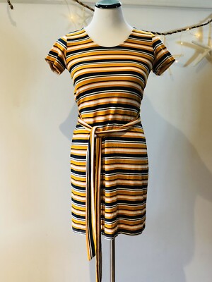 Cotton On Retro Multi Stripe Knit T-Shirt Dress XS | eBay