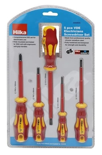Hilka - 5 piece VDE Electricians Screwdriver Set Fully Insulated - Part 34459005 - Picture 2 of 3